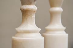 Pair of Large Table Lamps in Hand Carved Alabaster Italy 1950s - 4394937