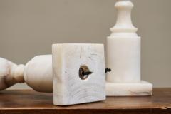 Pair of Large Table Lamps in Hand Carved Alabaster Italy 1950s - 4394938
