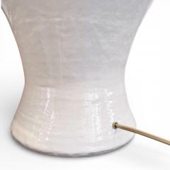 Pair of Large White Stoneware Table Lamps - 4455894