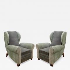 Pair of Large and Elegant French Art Deco Wing Chairs 1930s - 3409432