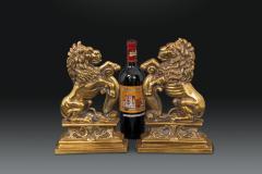 Pair of Large and Impressive Rampant Lion Doorstops - 3002605
