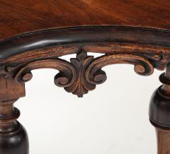 Pair of Late 17th C Italian Tuscan Walnut Demi Lunes Carved Decoration Italy - 3992670