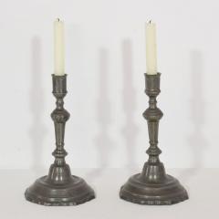 Pair of Late 18th Century French Neoclassical Pewter Candleholders - 4113777