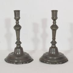 Pair of Late 18th Century French Neoclassical Pewter Candleholders - 4113778