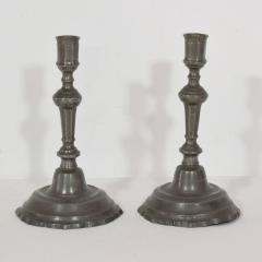 Pair of Late 18th Century French Neoclassical Pewter Candleholders - 4113784