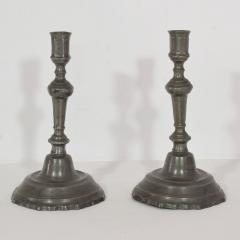 Pair of Late 18th Century French Neoclassical Pewter Candleholders - 4113818