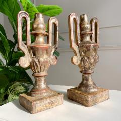 Pair of Late 18th Century Wood and Gesso Baroque Altar Vases - 3322650