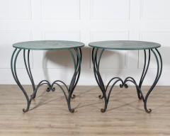 Pair of Late 19th Early 20th Century Lacquered Iron Round Tables - 4396968