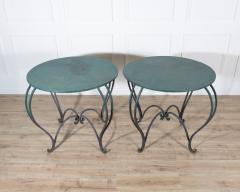 Pair of Late 19th Early 20th Century Lacquered Iron Round Tables - 4396969