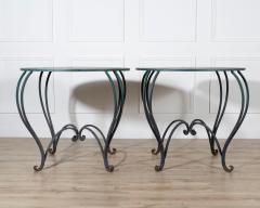 Pair of Late 19th Early 20th Century Lacquered Iron Round Tables - 4396970