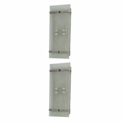 Pair of Late Art Deco Glass and Nickel Wall Lights France - 4163166