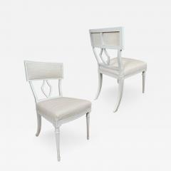 Pair of Late Gustavian Whitewashed Klismos Chairs - 2565038