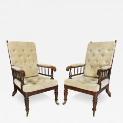 Pair of Late Regency Rosewood Armchairs - 3758971