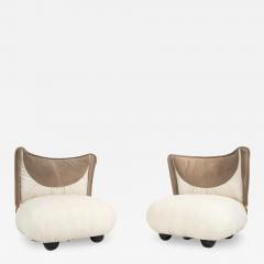 Pair of Le Bugie Lounge Chairs by Alessandro Becchi for Giovannetti 1980s - 3890774