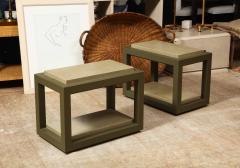 Pair of Leather Clad Side Tables - 2320917