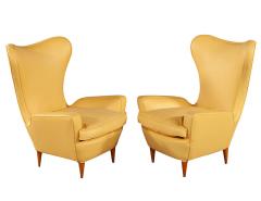 Pair of Leather Italian Lounge Chairs Attributed to Paolo Buffa - 2536090