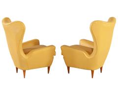 Pair of Leather Italian Lounge Chairs Attributed to Paolo Buffa - 2536092