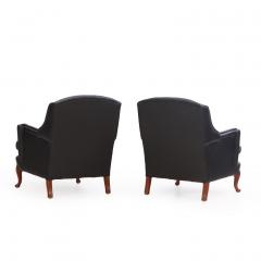 Pair of Leather Upholstered Club Chairs C 1950 - 4611184