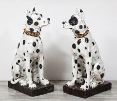 Pair of Life size Italian Black and White Great Dane Dog Sculptures - 2419719