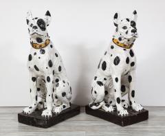 Pair of Life size Italian Black and White Great Dane Dog Sculptures - 2419723