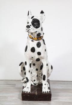 Pair of Life size Italian Black and White Great Dane Dog Sculptures - 2419725