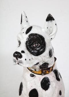 Pair of Life size Italian Black and White Great Dane Dog Sculptures - 2419726