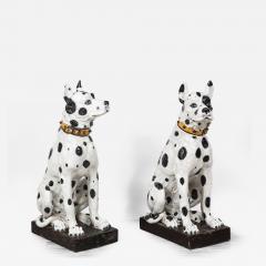 Pair of Life size Italian Black and White Great Dane Dog Sculptures - 2420839