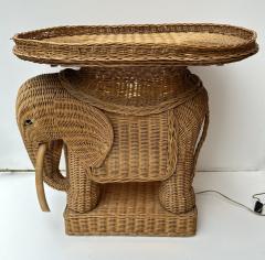 Pair of Lightning Rattan Elephant Side Tables France 1970s - 3914292