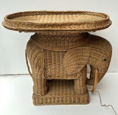 Pair of Lightning Rattan Elephant Side Tables France 1970s - 3914295