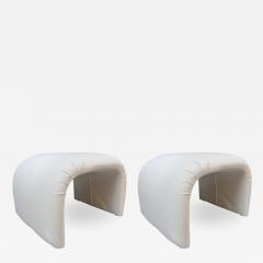 Pair of Linen Waterfall Upholstered Benches - 1146552