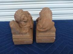 Pair of Lion Plaster Cast Bookends by Alva - 3737593