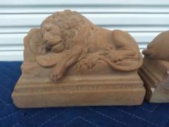 Pair of Lion Plaster Cast Bookends by Alva - 3737594