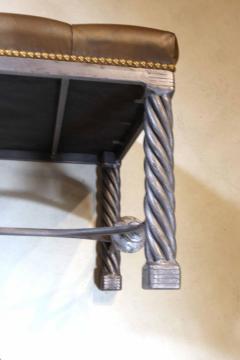 Pair of Long Modern Tufted Leather Benches - 2082066