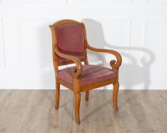 Pair of Louis Philippe Cherry Wood Armchairs with Upholstered Seats - 4353377