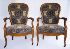 Pair of Louis Philippe Style Armchairs Late 19th Century - 4710293