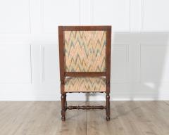 Pair of Louis XIII Style Oak Armchairs with Upholstered Backs and Seats - 4353368