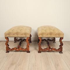 Pair of Louis XIV Style Walnut Benches Custom Made circa 1970 - 4722074