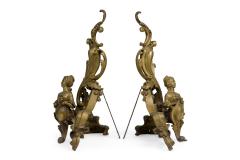 Pair of Louis XV Female Bust Andirons - 4634202
