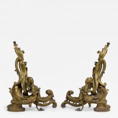 Pair of Louis XV Female Bust Andirons - 4642182