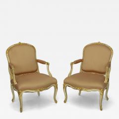 Pair of Louis XV First Revival Armchairs - 4653534