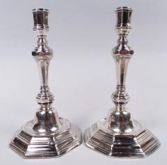 Pair of Louis XV French Provincial Silver Candlesticks - 3774714