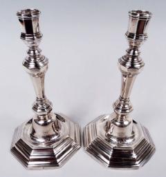 Pair of Louis XV French Provincial Silver Candlesticks - 3774716