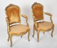 Pair of Louis XV Gilded Childrens Fauteuil - 2111349