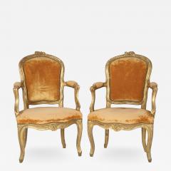 Pair of Louis XV Gilded Childrens Fauteuil - 2112758