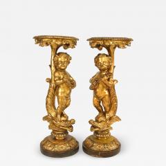 Pair of Louis XV Gilt Cherub Pedestals - 1439491