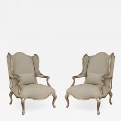 Pair of Louis XV Gilt Wing Berga Chairs - 1407589