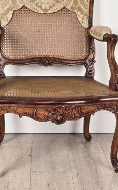 Pair of Louis XV Large Caned Armchairs France circa 1760 - 4650660