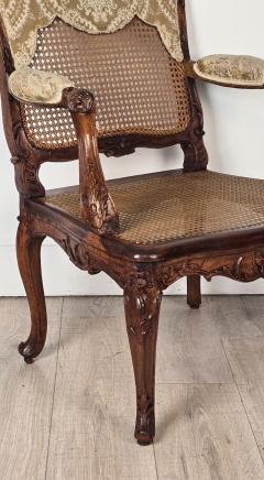 Pair of Louis XV Large Caned Armchairs France circa 1760 - 4650661