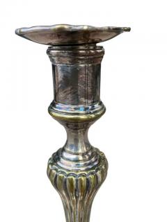 Pair of Louis XV Silvered Brass Candlesticks - 4130116