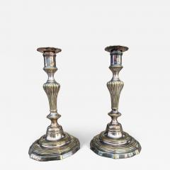 Pair of Louis XV Silvered Brass Candlesticks - 4133148